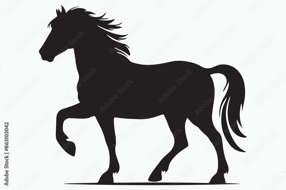 Obraz premium a horse vector silhouette illustration