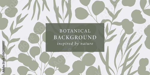 Flat vector eucalyptus branches background