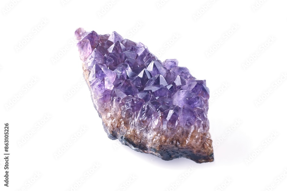 Fototapeta premium Bright purple amethyst isolated on white background.