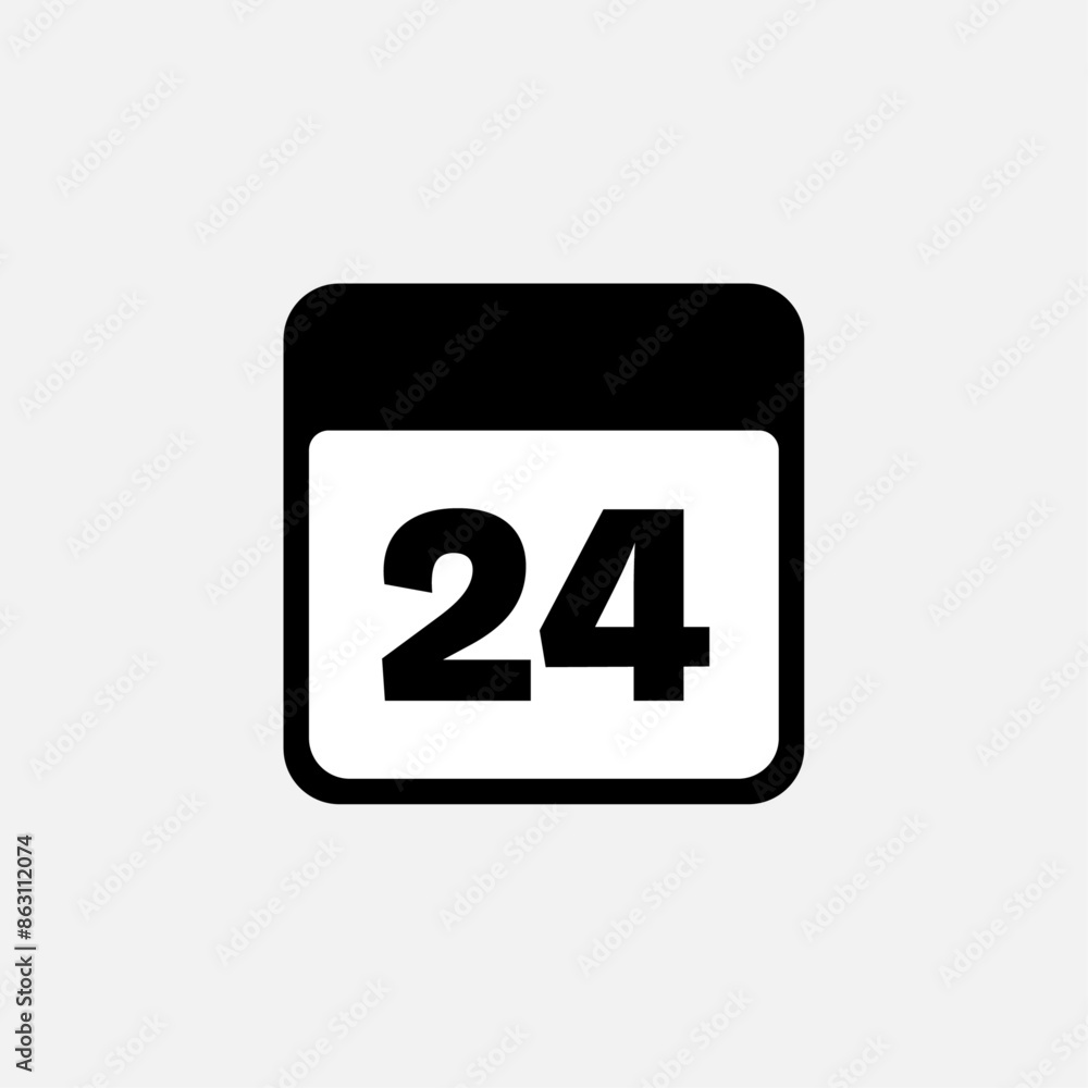 24th day of the month, minimalist calendar. Vector icon 24th day of the month, minimalist calendar. Vector icon