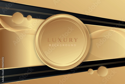 Luxury abstract gold and black background. Elegant gradient luxury gold and black backdrop