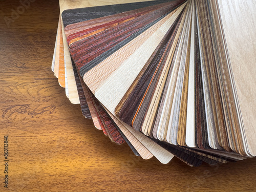 Quadro su tela Samples of different types of wood or vinyl, design for house or floor