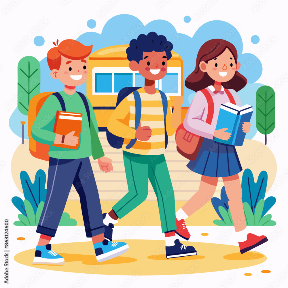 beautiful graphics of happy children going to school beautiful graphics of happy children going to school