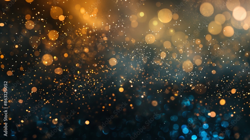 Abstract Glitter Background in Gold, Black, and Blue HuesSubtle Textures Abstract Glitter Background in Gold, Black, and Blue HuesSubtle Textures