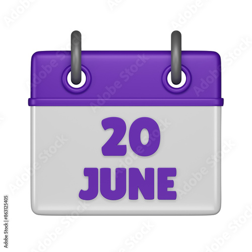 20 June 3d icon