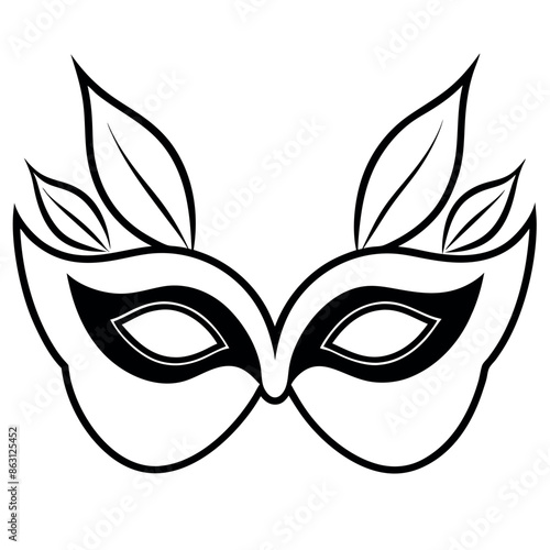Black mask silhouette: a traditional Venetian festival emblem
