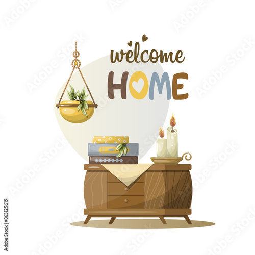 Poster flat style comfort home