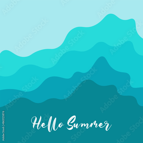 hello summer vector illustration. it is suitable for card, banner, or poster