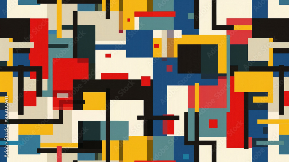 De Stijl and Bauhaus Seamless Pattern Cubism abstract wallpaper. Minimalism Bauhaus Seamless Pattern Cubism abstract wallpaper De Stijl and Bauhaus Seamless Pattern Cubism abstract wallpaper. Minimalism Bauhaus Seamless Pattern Cubism abstract wallpaper