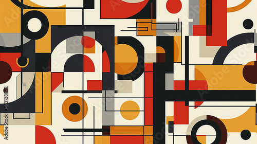 Minimalism and Bauhaus Seamless Pattern Cubism abstract wallpaper. Minimalism Bauhaus Seamless Pattern Cubism abstract wallpaper