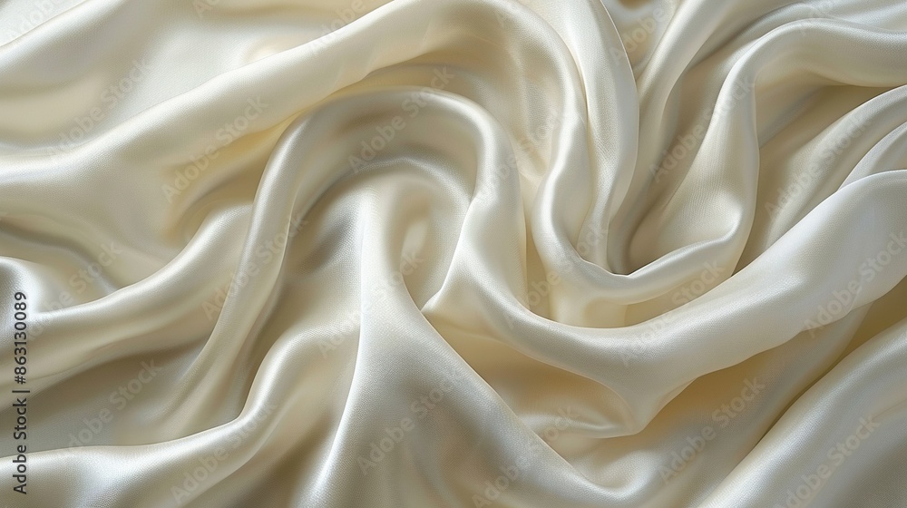 A close-up image of a white fabric with wavy patterns on the top and bottom appears very soft A close-up image of a white fabric with wavy patterns on the top and bottom appears very soft