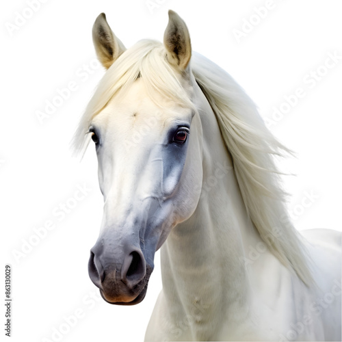 Wallpaper Mural Portrait white horse Isolated on white background Torontodigital.ca