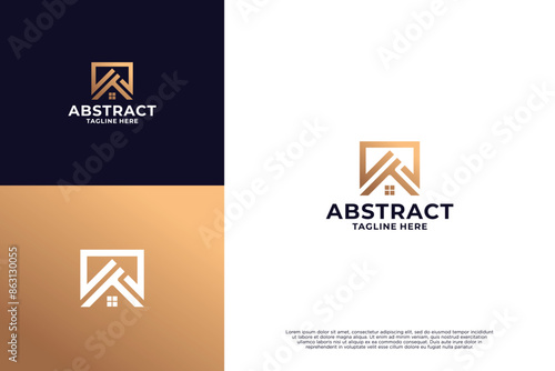 Luxury house logo design with abstract concept