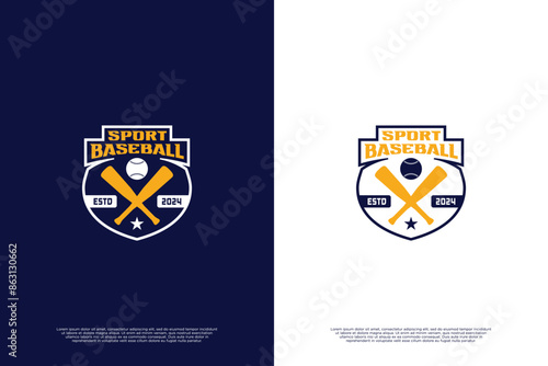 Baseball emblem logo design for team sport