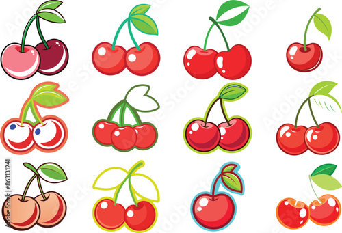 seamless background with cherries