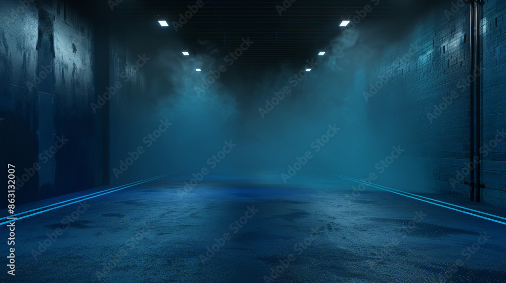 dark empty street, blue light background dark empty street, blue light background