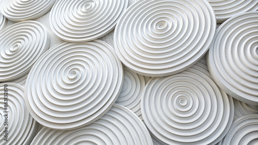 Abstract White Circular Pattern - 3D Render Abstract White Circular Pattern - 3D Render