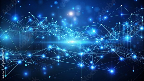 Wallpaper Mural Abstract Digital Network Connection Blue Background Torontodigital.ca