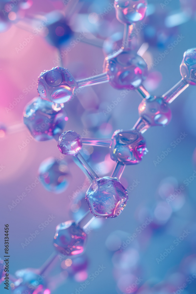 Detailed macro image of hyaluronic acid molecules, Detailed macro image of hyaluronic acid molecules,