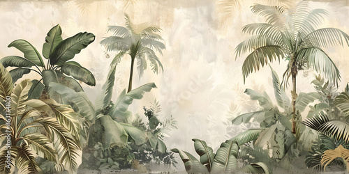 Watercolor tropical abstract background © ConceptStudio