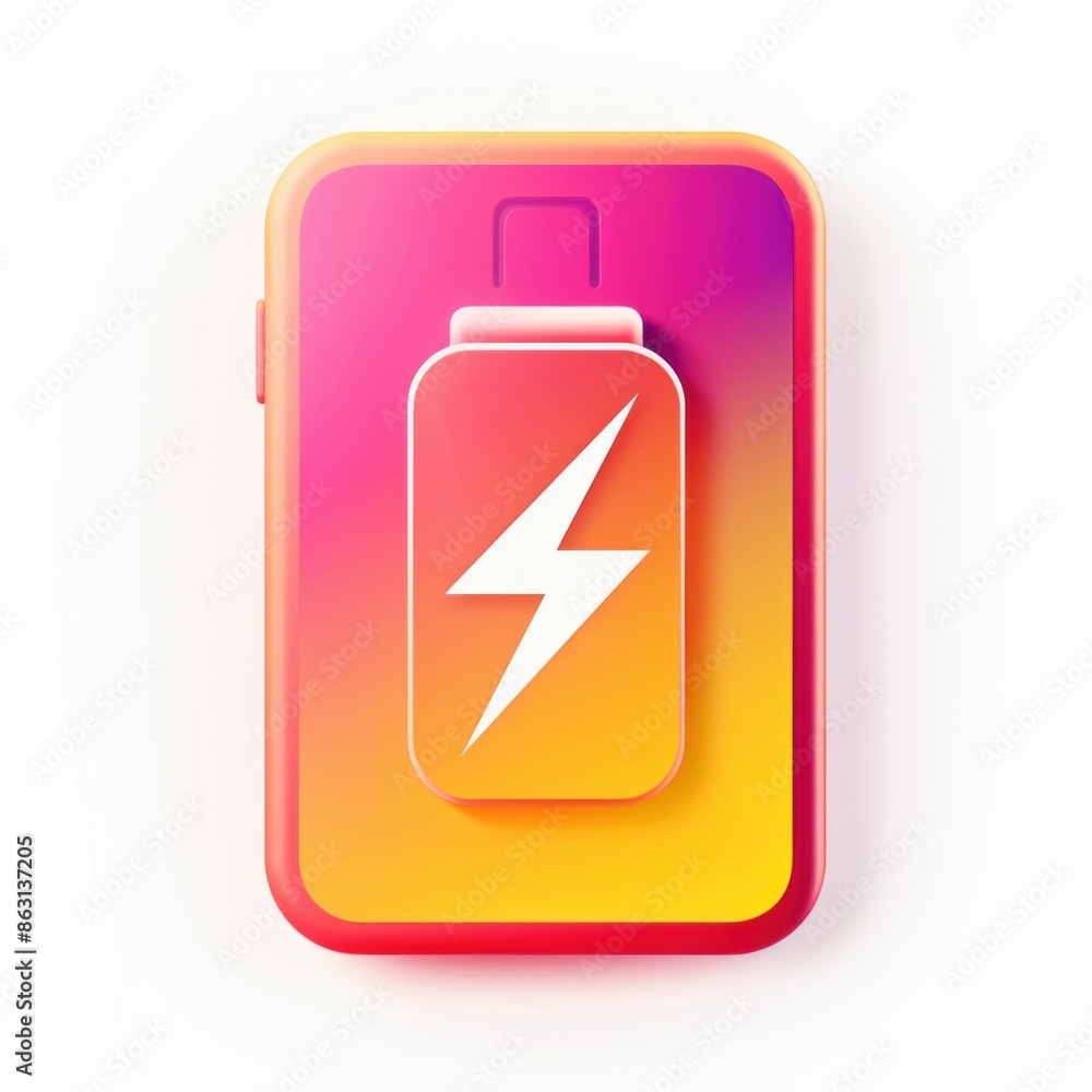 Stylized Battery Icons with Lightning Bolt Symbols. Generative ai. Stylized Battery Icons with Lightning Bolt Symbols. Generative ai.