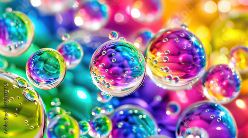 Abstract colorful background with bubbles