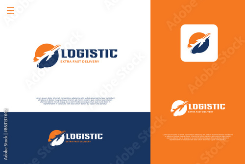 Simple global plane transportation logo design