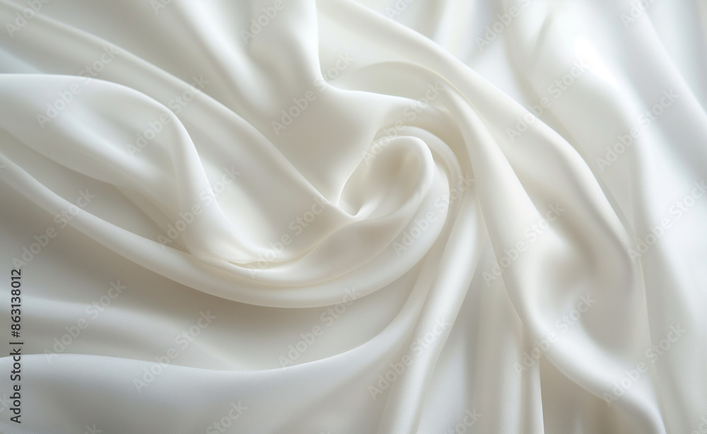 Obraz premium Soft white silk fabric with gentle folds and light. 