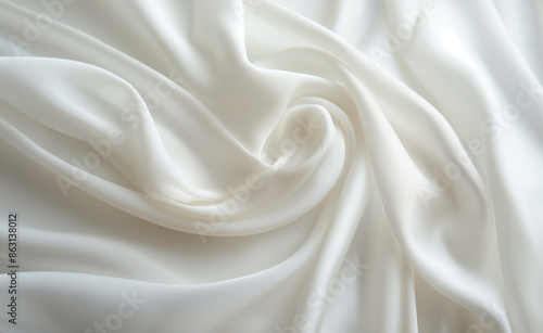 Soft white silk fabric with gentle folds and light. 