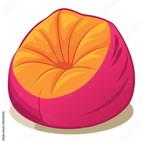 Vector symbol of a bean bag chair with flat colour and basic illustration
