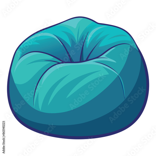 Vector symbol of a bean bag chair with flat colour and basic illustration
