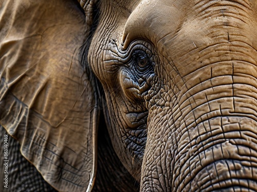 plano detalle de la cara de un elefante © Jomizu