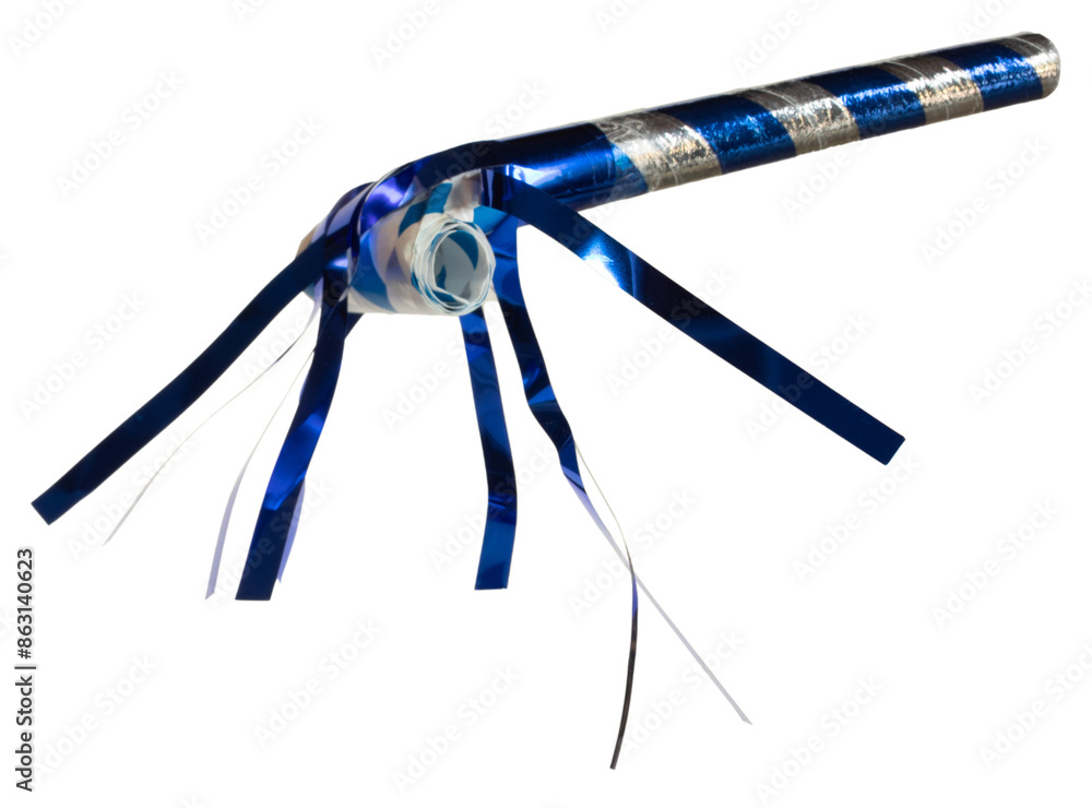Blue and silver noisemaker