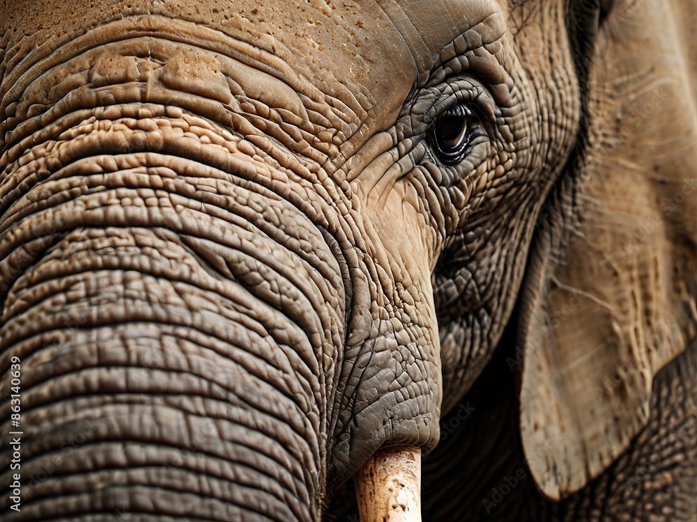 Fototapeta premium Textura de la piel de la cara de un elefante 