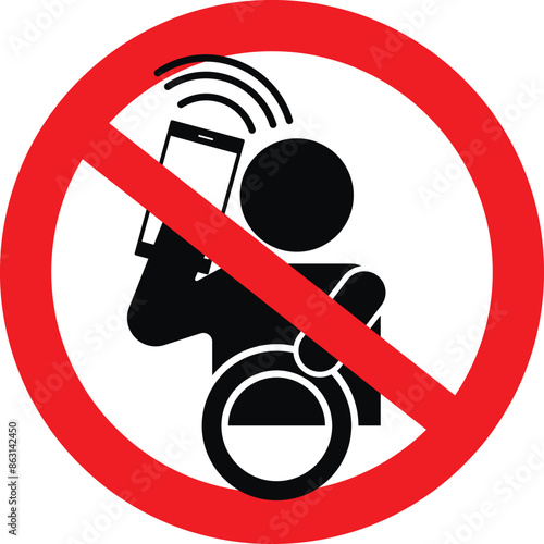 No cell phone use while driving sign