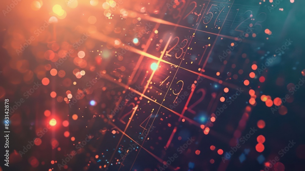 Closeup of a holographic calendar highlighting an important date, with copy space Closeup of a holographic calendar highlighting an important date, with copy space