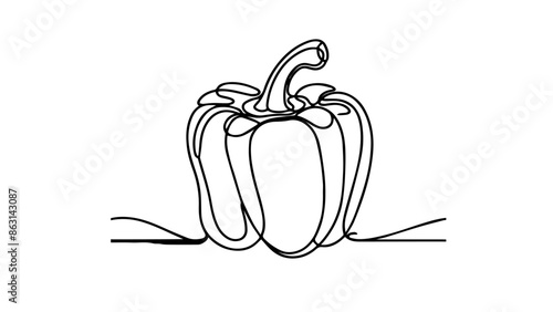 pepper single line illustration