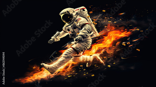 Astronaut in fire