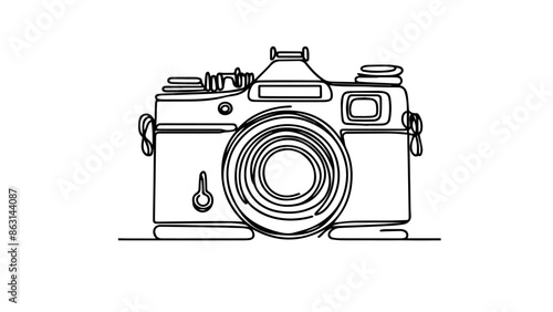 photography camera line art illustration