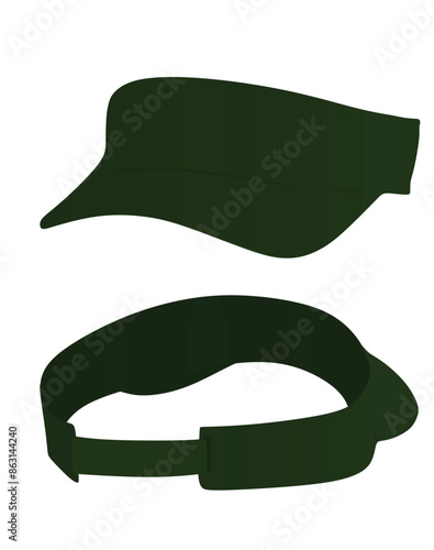 Green  visor cap. vector illustration