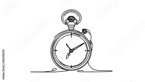 stopwatch one line illustration