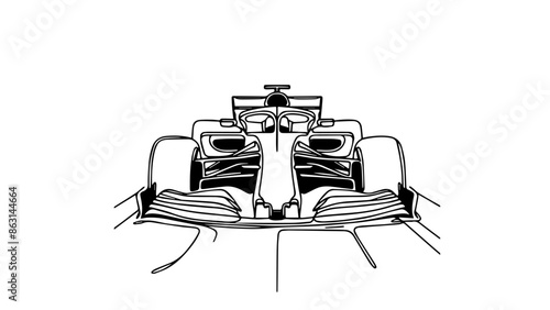 f1 car one continuous line drawing