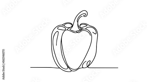 one line illustration of a pepper