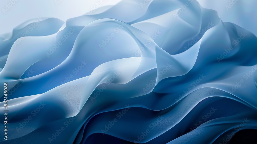 Calming Abstract Blue Waves Flowing Softly Calming Abstract Blue Waves Flowing Softly