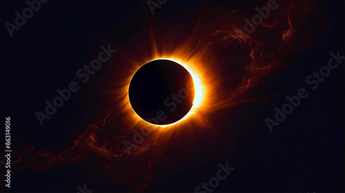 Obraz na płótnie Abstract solar eclipse, artistic background, sun and moon, universe wallpaper w salonie