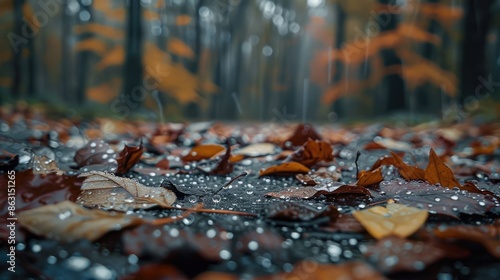 Dew drops on fallen leaves © 2rogan