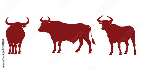 bull silhouette stock illustration