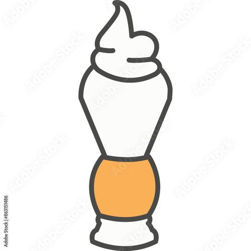 Shaving brush with foam vector icon
