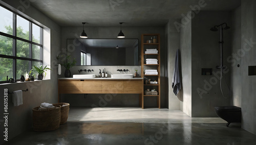 Wallpaper Mural modern bathroom interior Torontodigital.ca