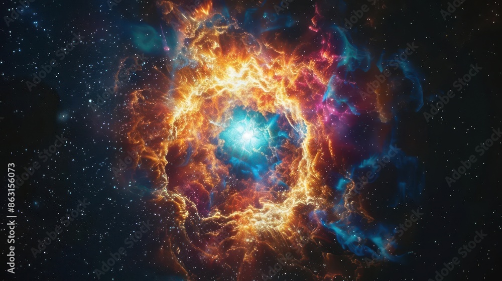 Obraz premium colorful space galaxy with supernova nebula abstract background